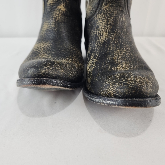 Old Gringo Black Distressed 10" Polo Razz Heel Cowboy Boots - Picture 11 of 16